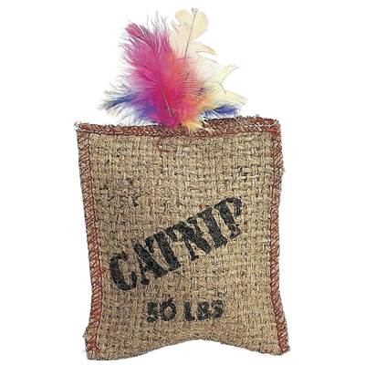 Jute & Fether Catnip Sack Cat Toy