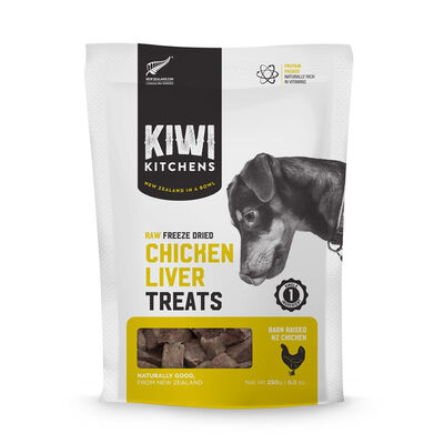 Kiwi Kitchens Raw Freeze Dried Chicken Liver Dog Treats, 9-oz