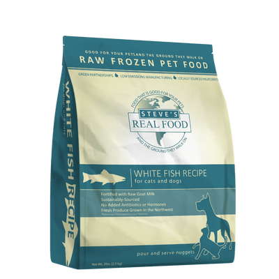Steve's Real Food Frozen Whitefish Diet For Dogs & Cats, 5-lb