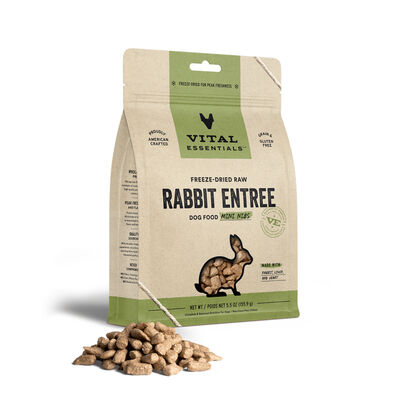 Vital Essentials Freeze-Dried Rabbit Mini-Nibs Dog Entree, 5.5-oz
