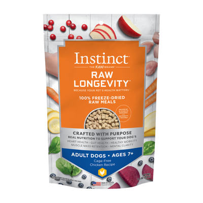 Instinct Freeze-Dried Raw Longevity Adult Ages 7+ Chicken Bites Dog Food, 9.5-oz
