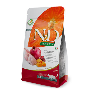Farmina N&D Pumpkin, Quail & Pomegranate Adult Dry Cat Food, 3.3-lb