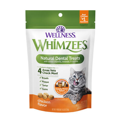 WHIMZEES Cat Natural Dental Treat Bag - Chicken Flavor, 4.5-oz