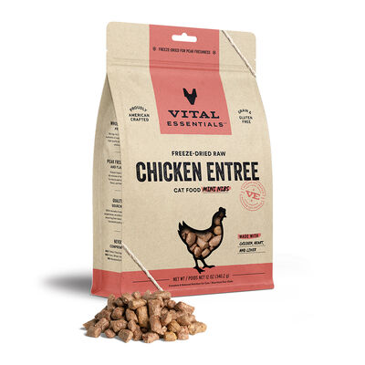 Vital Essentials Freeze-Dried Chicken Mini-Nibs Cat Entree , 12-oz