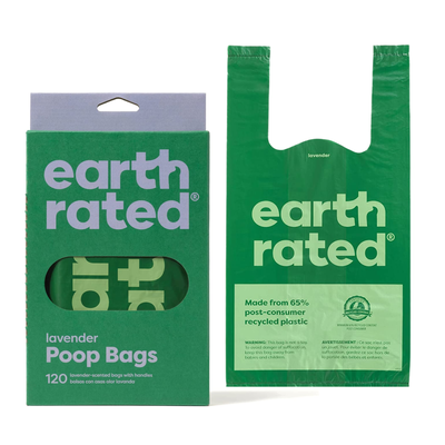 Earth Rated Dog Waste Bags, 120 Extra Thick And Strong Dog Bags For Poop With Easy-Tie Handles, Guaranteed Leak-Proof, Lavender-Scented, Dispense From The Box, Not On Rolls