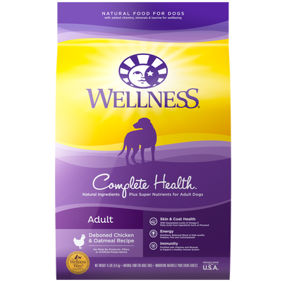 Wellness Complete Health Natural Dry Dog Food, Chicken & Oatmeal