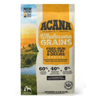 ACANA Wholesome Grains Free-Run Poultry + Grains, 22.5-lb