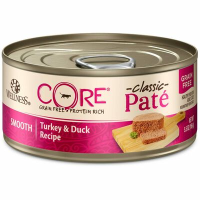 Wellness Core Natural Grain Free Wet Canned Cat Food, Turkey & Duck, 5.5-oz Can