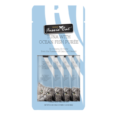 Fussie Cat Tuna with Oceanfish Puree, Pack of 4, 0.5-oz tubes