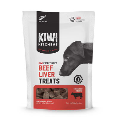 Kiwi Kitchens Raw Freeze Dried Beef Liver Dog Treats, 4-oz