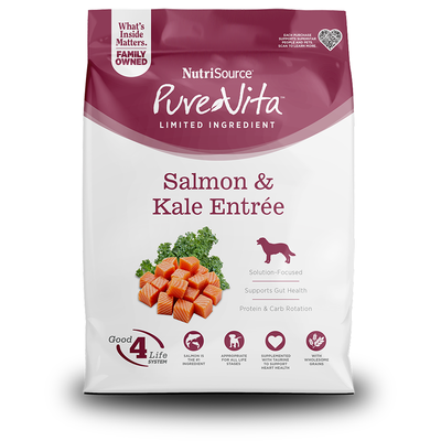 PureVita Salmon & Kale Entrée Dog Dry Food, 25-lbs