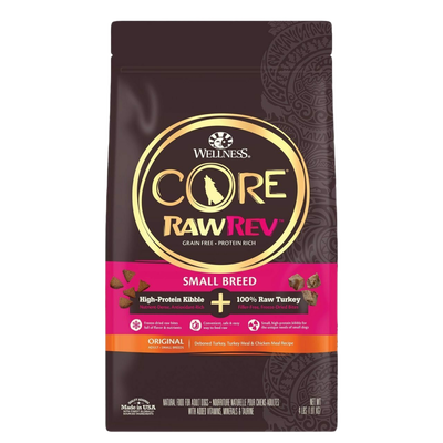 Wellness Core Rawrev Natural Grain Free  Breed Dry Dog Food, Original Turkey & Chicken With Freeze Dried Turkey