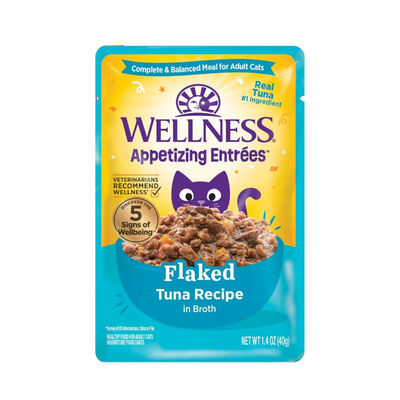 Wellness Appetizing Entrées Flaked Tuna Recipe in Sauce Wet Cat Food Pouch, 1.4-oz