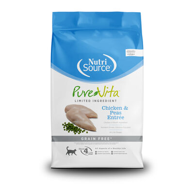 PureVita Grain Free Chicken & Peas Entrée Cat Dry Food, 4-lb