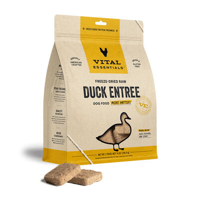 Vital Essentials Freeze-Dried Duck Mini-Patties Dog Entree, 14-oz