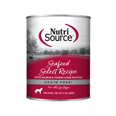 NutriSource Grain-Free Seafood Select Wet Dog Can, 13-oz