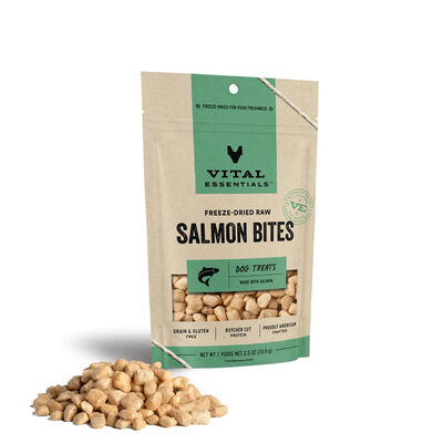 Vital Essentials Freeze-Dried Salmon Bites Dog Treat, 2.5-oz