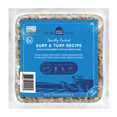 Open Farm Frozen Surf & Turf Gently Cooked Recipe Human Grade Dog Food, 8-oz