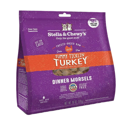 Stella & Chewy's Cat Freeze-Dried Raw, Tummy Ticklin Turkey Dinner Morsels, 18-oz