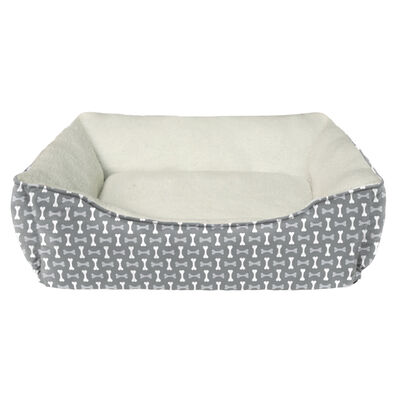 Ethical Products Sleep Zone Tossed Bones Gray Dog Bed, 20"