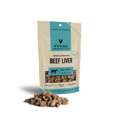 Vital Essentials Freeze-Dried Beef Liver Dog Treat, 2.1-oz