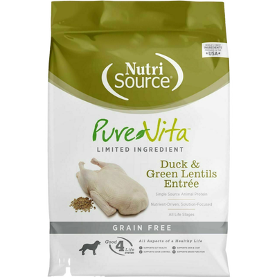 PureVita Grain Free Duck & Green Lentils Dog, 25-lb