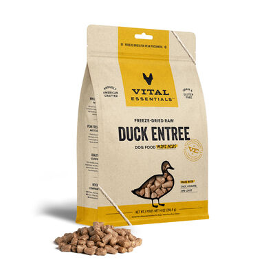 Vital Essentials Freeze-Dried Duck Mini-Nibs Dog Entree, 14-oz