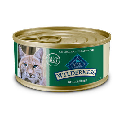 Blue Buffalo Wilderness Natural High-Protein Grain-Free Duck Paté Adult Wet Canned Cat Food, 3-oz