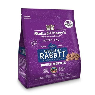 Frozen Stella & Chewy's Cat Frozen Raw, Absolutely Rabbit Morsels , 1-lb