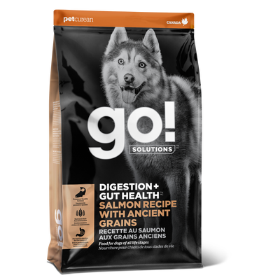 GO! SOLUTIONS DIGESTION + GUT HEALTH Salmon Recipe with Ancient Grains for dogs 22lb