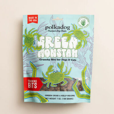 Polkadog Green Monstah Training Bites for Dogs and Cats Treat Bag, 7-oz