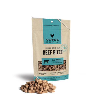 Vital Essentials Freeze-Dried Beef Bites Dog Treat, 2.5-oz