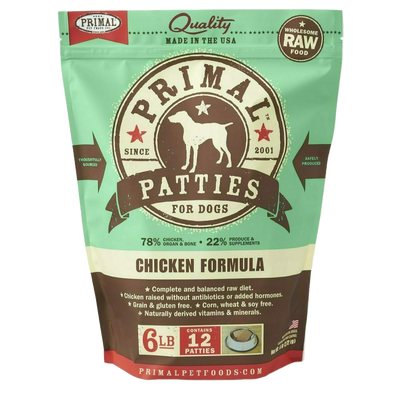 Frozen Canine Chicken Formula Patties 6-lb