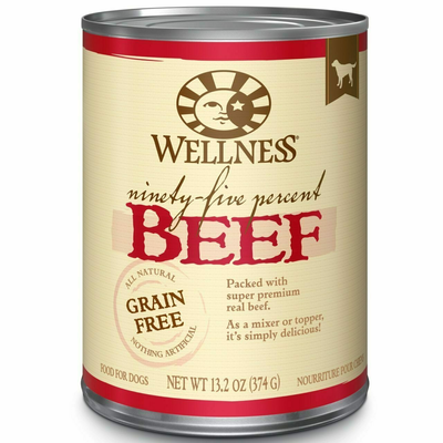 Wellness 95% Beef Natural Wet Grain Free Canned Dog Food, 13.2-oz Can