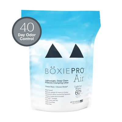 Boxie Pro Air Self-Cleaning Probiotic 40 Day Odor Control Natural Lightweight Plant Based Cat Litter, 6.5-lb