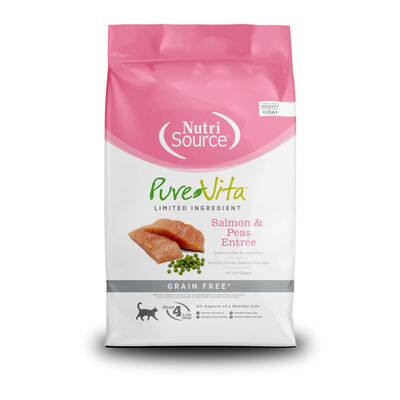 PureVita Grain Free Salmon and Peas Entrée Cat Dry Food, 4-lb
