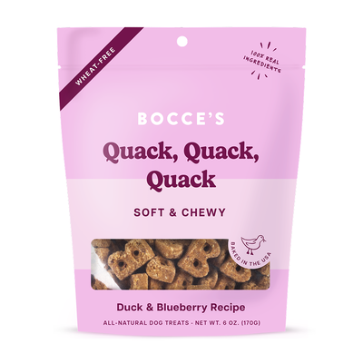 Bocce's Bakery Quack Quack Quack Soft & Chewy Dog Treats, 6-oz