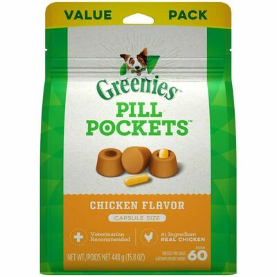 Greenies - Pill Pockets Dog Capsule Adult Pill Compliance Chicken Soft Treat