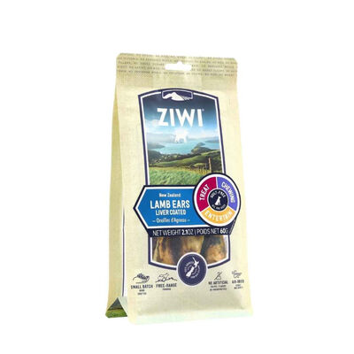 ZIWI New Zealand Lamb Ears Liver Coated Dog Treats, All Sizes, 2.1-oz
