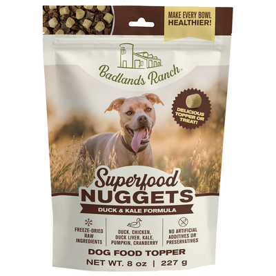 Badlands Ranch Air- Dried Grain- Free Superfood Nuggets Duck and Kale, 8-oz