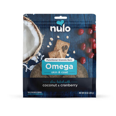 Nulo Omega Skin & Coat Functional Granola Bars Treats For Dogs, 10-oz