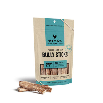 Vital Essentials Freeze-Dried Bully Sticks Dog Treat, 1.4-oz