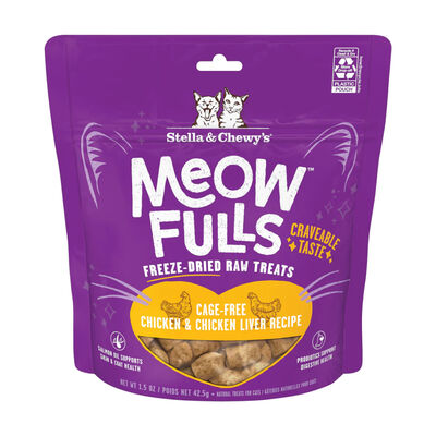 Stella & Chewy's Meowfulls Chicken & Chicken Liver Cat Treats, 1.5-oz