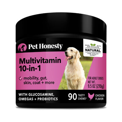 Pet Honesty 10 in 1 Multivitamin Chews for Dogs, Chicken, 90-count