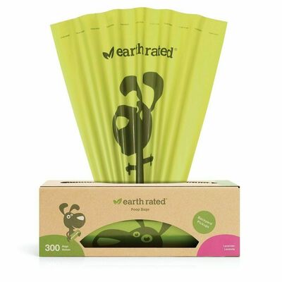 Earth Rated Dog Waste Bags, 300 Dog Waste Bags On A Large Single Roll, Grab And Go, Guaranteed Leak-Proof, Lavender-Scented