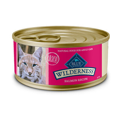 Blue Buffalo Wilderness Natural High-Protein Grain-Free Salmon Paté Adult Wet Canned Cat Food, 3-oz
