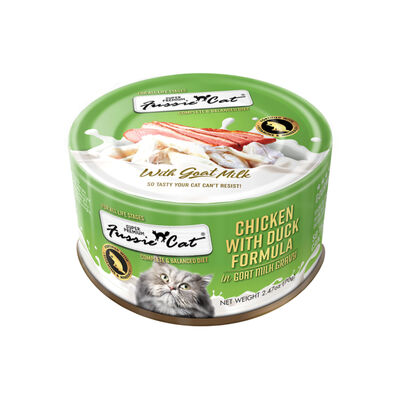 Fussie Cat Chicken with Duck Formula in Goat Milk Gravy Cat Can, 2.47-oz