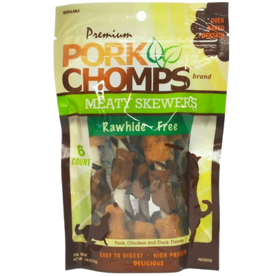 Pork Chomps Meaty Skewers 6 Count