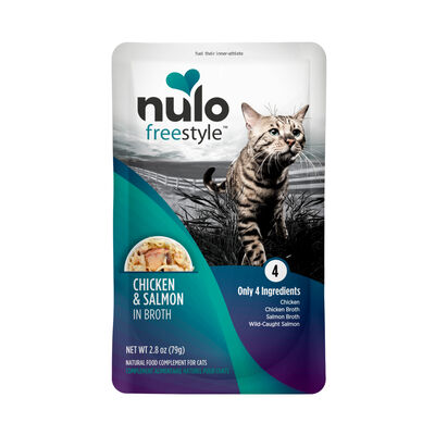 Nulo FreeStyle Cat Chicken & Salmon in Broth Pouch, 2.8-oz
