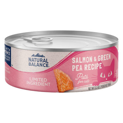 Natural Balance Limited Ingredient Salmon & Green Pea Recipe Cat Wet Can, 5.5-oz